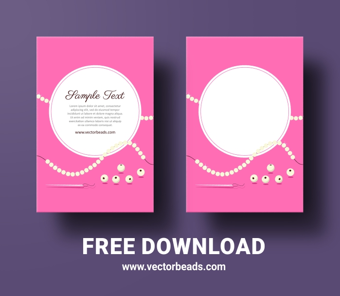 Free Vector Jewelry Invitation Card Design Vector Beads