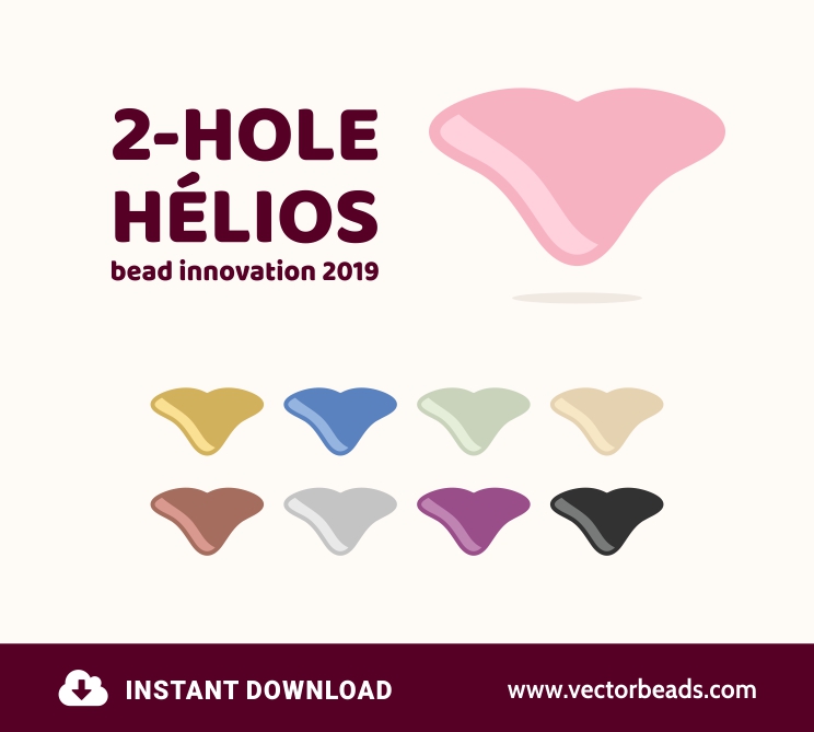 Two-hole Helios beads par puca